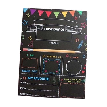 First Day of School Board Sign Milestone Chalkboard Double Sided Home for School