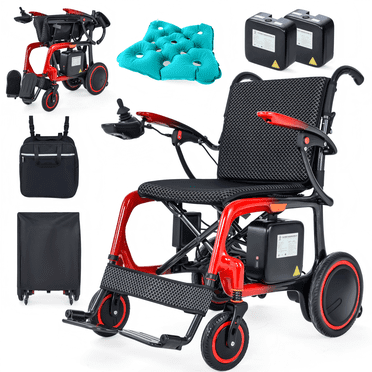 WEYRAL Ultra-Light Carbon Fiber Electric Wheelchair, 30.3 lbs Foldable Power Wheelchair with 30 Miles Long Range, Airline Approved Travel Wheelchair with 24AH Lithium Battery
