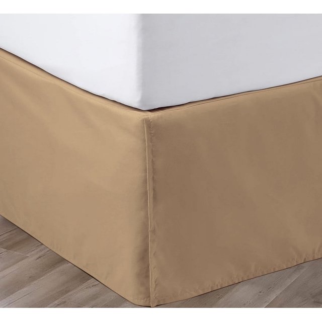 SGI Bedding 11 Inch Pleated Bed Skirt | Microfiber Bed Skirt | Fade Resistant, Wrinkle Free, Anti-static, Decorative, Extra Storage Space, Clutter-Free | Queen, Taupe
