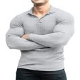 thumbnail image 1 of Men‘s Spring Autumn Solid Color Button Shirts with Long Sleeve Lapel Tops, 1 of 8