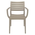thumbnail image 3 of Compamia Artemis Outdoor Patio Dining Arm Chair in Taupe, 3 of 9