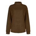 thumbnail image 4 of EGNMCR Chandails pour Femmes Décontractés Unis Chandail à Col Roulé Blouse Manches Longues Hauts en Peluche Chandail, Cadeaux pour Femmes, 4 of 4
