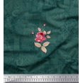 thumbnail image 1 of Soimoi Georgette Viscose Fabric Texture,Leaves & Rose Flower Decor Fabric Printed Yard 42 Inch Wide, 1 of 3