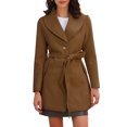 thumbnail image 1 of INSPIRE CHIC Manteau Trench Long pour Femme, Mignon, à Col Rabattu, à Simple Boutonnage, avec Ceinture, 1 of 6