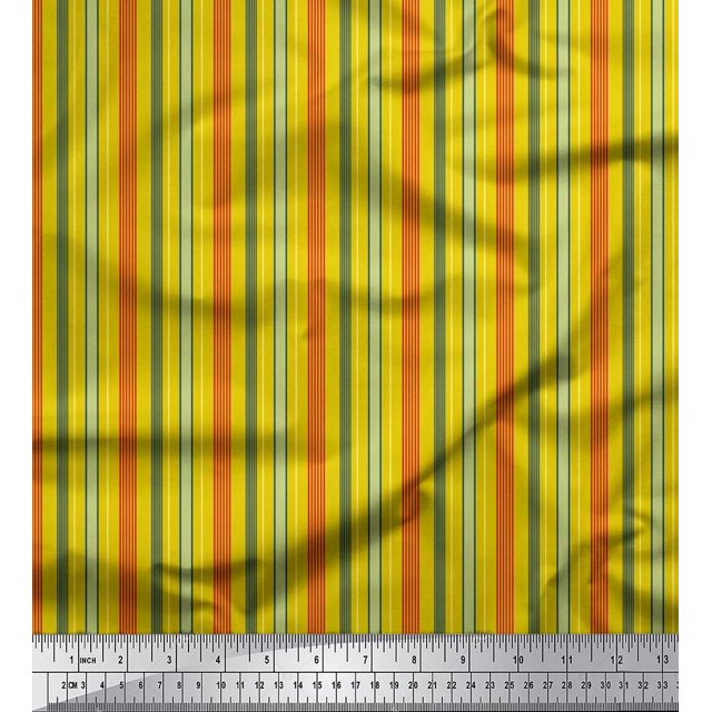 Soimoi Modal Satin Fabric Vertical Stripe Fabric Prints By Yard 42 Inch Wide