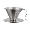 thumbnail image 1 of Visland Coffee Filter Cone Stainless Steel Hand Drip Pour Over Coffee Funnel with Spiral Ribs Dishwasher Safe V-Shaped Coffee Filter for Most Coffee Makers Camping Home Brewing, 1 of 8