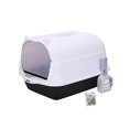 thumbnail image 1 of Hooded Cat Enclosed Cat Toilet Removable Splashproof Kitten Potty Black, 1 of 8