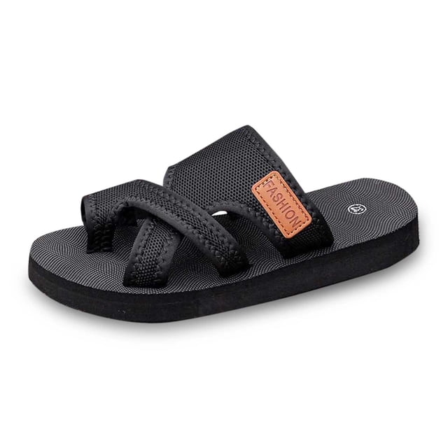 MIASHUI Womens Flip Flops Comfortable Summer Beach Walking Sandals,Black,6