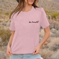 thumbnail image 4 of LUOGENLI T-shirts pour Femme pour Femmes Dames Mode Décontractée Couleur Unie Col Rond T-Shirt à Lettres Imprimées Manches Courtes Haut T-shirts pour Femmes T-shirts Graphiques TTG Grande Taille Fête de la Saint-Patrick TTG, 4 of 5