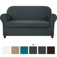 thumbnail image 1 of Subrtex Housse de Sofa en Jacquard Extensible à Rayures, 2 Pcs, 1 of 6