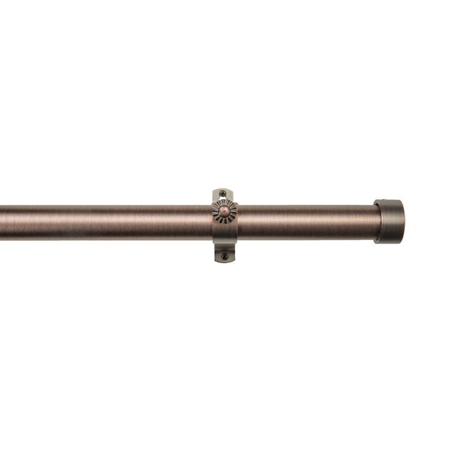 Tailor & Taylor 1 Inch Decorative Curtain Rod, 72 inches Width Windows Rod with Y Style Bracket with Metal Wall Mount Brackets Finials for Living Room, Kitchen and Windows (Bronze)