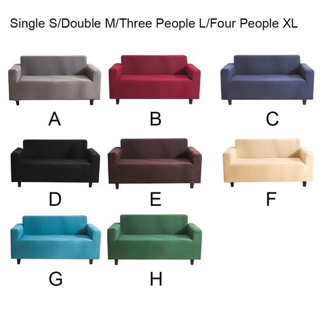 Maoww Solid Color Sofa Cover Elastic Couch Dust-proof Anti-slide Slipcover 1/2/3/4 Seater Covers Protector Full Coverage Beige M