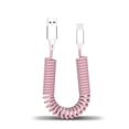thumbnail image 1 of facefd Charging Cable Retractable Mobile Phone Charger Wire Smartphone Travel Replaceable Copper Plastic Data Cord Office Hotel 3A Micro USB Pink, 1 of 4