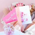thumbnail image 4 of TIELUTT Color Printing Cherry Flower Three Greeting Card Hollow Paper Carving Purple Cherry Flower Blessing Greeting Blank Cards Flower Note Cards Stock and Envelopes We Miss You Cards Cards Wedding, 4 of 4