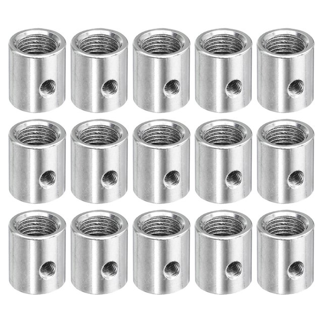 Unique Bargains Round Coupling Nut M10 to M6 Adapter Screw Thread Convert Sleeve Connector Rod Bar Stud Tube Nut Silver 15 Pack