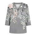 thumbnail image 5 of Jacenvly Hauts pour Femmes Décontractés Liquidation Blouse à Manches 3/4 à Col en V Imprimée Décontractée pour Femmes Grande Taille Haut à la Mode et Confortable Hauts pour Femmes Grande Taille, 5 of 5