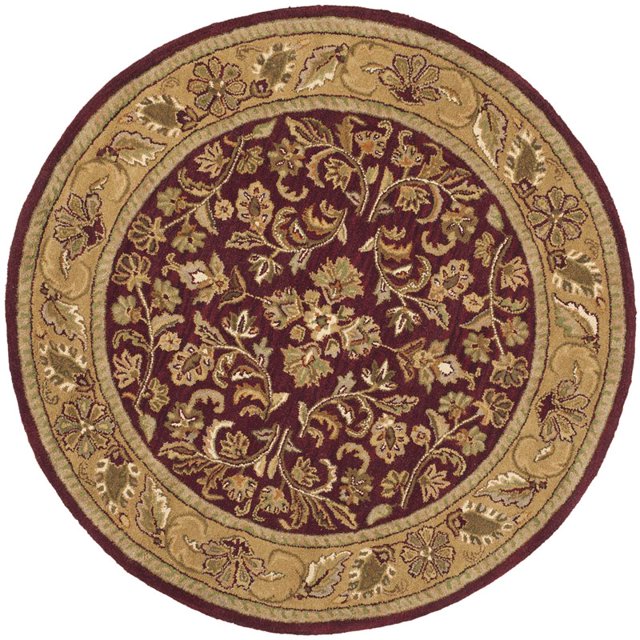 Safavieh Tapis Rond 3 Pieds6 Pouces en Laine Tufté Main Rouge et Or