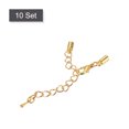 thumbnail image 3 of Unique Bargains 10Sets 3mm Leather Cord End Caps with Lobster Clasps & Extender Chain for DIY, Gold Tone, 3 of 7