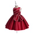 thumbnail image 4 of WEAIXIMIUNG Robes pour Préadolescentes Formelles Asymétriques Robes pour Tout-Petites Sans Manches Couleur Unie Nœud Volants Robe de Fête Robe de Soirée Robe de Mariage, 4 of 8