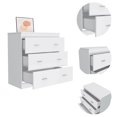 thumbnail image 4 of TUHOME Classic Three Drawer Dresser  Engineered Wood Dressers in  White, 4 of 7