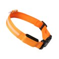 thumbnail image 4 of USB Rechargeable Luminous Pet Collar Neck Glowing Glowing LED Light Collar LED Light Flashing Collar with Webbing, Orange, S, 4 of 8