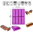 thumbnail image 2 of Rectangle Granola Bar Silicone Mold (2PCS) - 8 Cavity Nutrition Cereal Bar Mold for Baking, 2 of 5