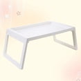 thumbnail image 2 of OULII Foldable Bed Table Folding Design PP Material White Serving Tray for Home Use 1Pcs Back to School, 2 of 7