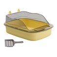 thumbnail image 1 of MERIGLARE Cat Litter Box Cat Sand Basin with High Side Cat Litter Container Durable yellow, 1 of 9