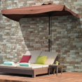thumbnail image 2 of Outsunny Parasol Demi-Parasol de Patio 7,5 Pi Pare-Soleil, Manivelle, Café, 2 of 10