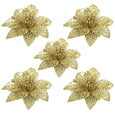 Vendredi Fou Deals 2022! TopLLC Décorations de Noël Ornements de Sapin de Noël Fleur de Simulation de Noël Ornement de Noël 5 Pcs Cadeaux de Noël Souvenirs de Fête
