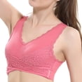 thumbnail image 2 of Kcodviy Women's Front Side Buckle Women Bras Plus Size Front Closure Lace Edge without Steel Compression Sports Bras for Women Ring Movement Seamless Gathering Small Bras Adjustment Yoga Sleep Large, 2 of 4