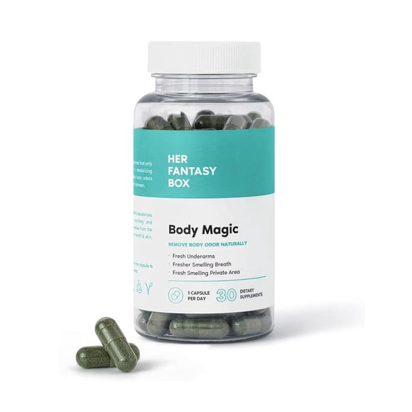 1PACK Her Fantasy Box Body Magic Chlorophyll Pill For Vaginal,Body Odor Removal VeganS