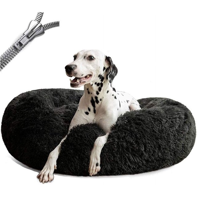 Round Calm Donut Hug Dog Bed, Bed Washable Round Pillow Pet Bed