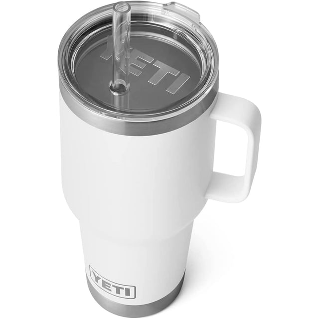 YETI Rambler 35 oz Straw Mug, Vacuum Insulated, Stainless Steel, White