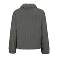 thumbnail image 4 of Breezora Women's Reversible Fleece Coat Winter Warm Stand Collar Button Down Twisted Design Jacket M Size Dark Gray, 4 of 9