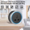 thumbnail image 3 of Yeacher Universal 3-Pin Track Sockets Power Sockets Adapter Power Track Socket Outlet Versatile Electric Mobile Track Socket Slidable Wall Outlet with Blue LED Ring, 3 of 8