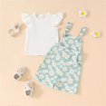 thumbnail image 2 of Birdeem Tank Top for Girls Chrysanthemum Print Set Flying Sleeve T-Shirt Set Baby Girl Backpack Pants Set, 2 of 12
