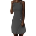 thumbnail image 2 of CEHVOM Robe pour Femme Mode Été Sans Manches Décontractée Unie à Col Rond Longueur Genou, 2 of 6