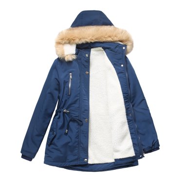 IROINID Manteau Parka à Capuche Mi-Long pour Femme, Couleur Unie, Manches Longues, Manteau Long Chaud, Veste, Coupe Ajustée, Manteau d'Hiver Confortable, Rose