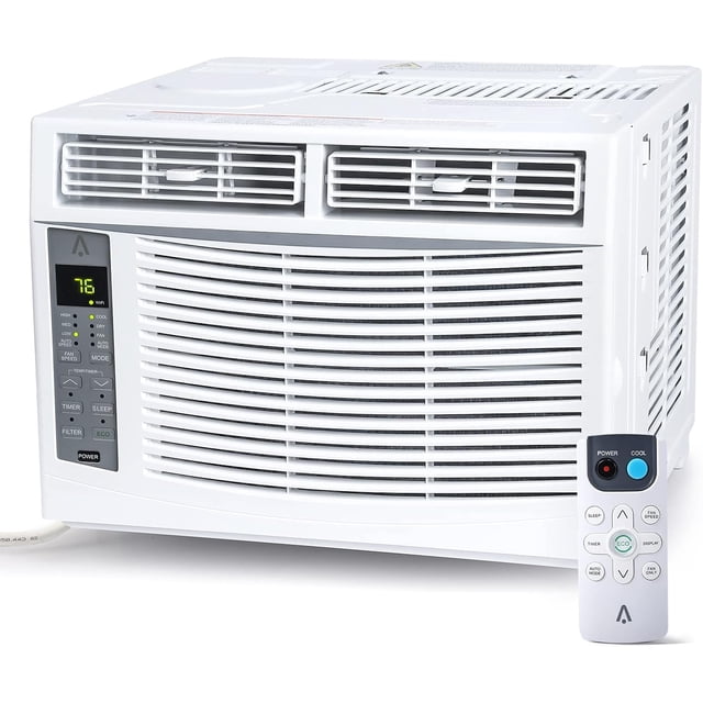 Ourlova 6000 BTU Window Air Conditioner Window AC Unit with WiFi Remote App Control Timer Function for Bedroom Apartment Living Room