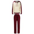 thumbnail image 1 of Kmbangi Female Suit Set Plaid Long Sleeve Hooded Pullover+ Long Pants, 1 of 10