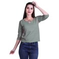 thumbnail image 1 of Moomaya Printed Keyhole Neck Ring Top Casual 3/4th Sleeve Tees Tank Tunic Top, 1 of 5