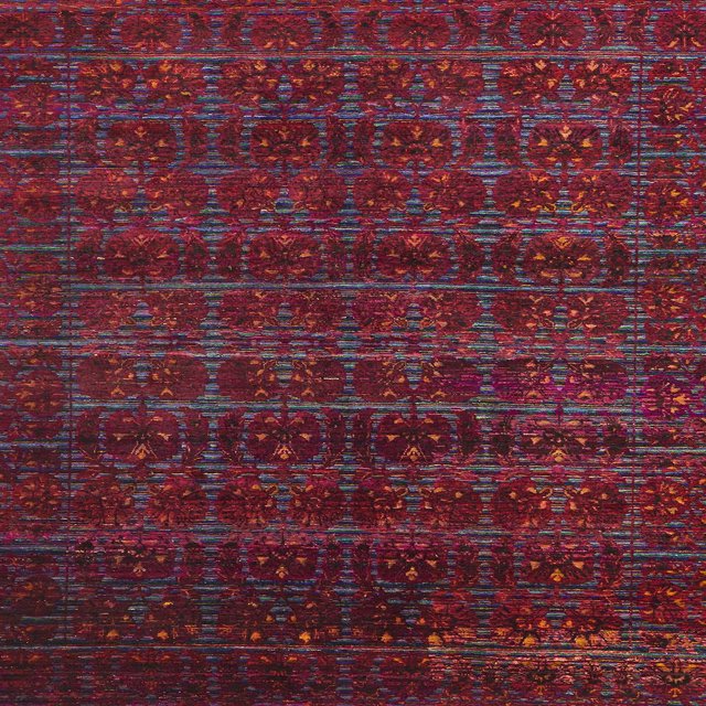 Ahgly Company Tapis d'Intérieur Carré Abstrait Canneberge Rouge, 8 Pieds Carré