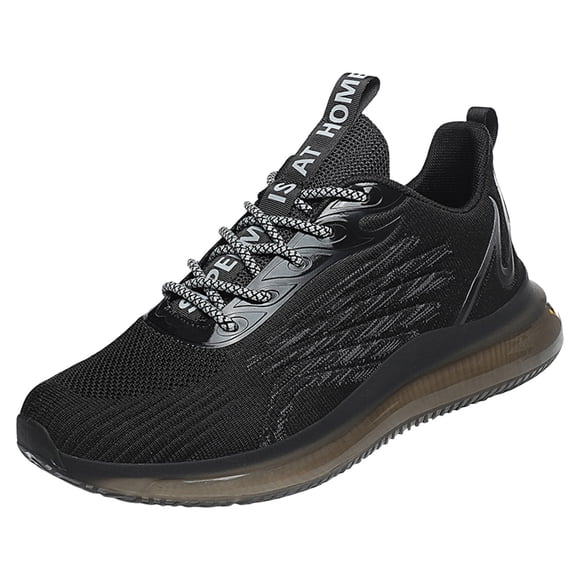 HBFAGFB Sneakers for Men Simple Breathable Lightweight Comfortable Lace up Casual Shoes Black Size 44