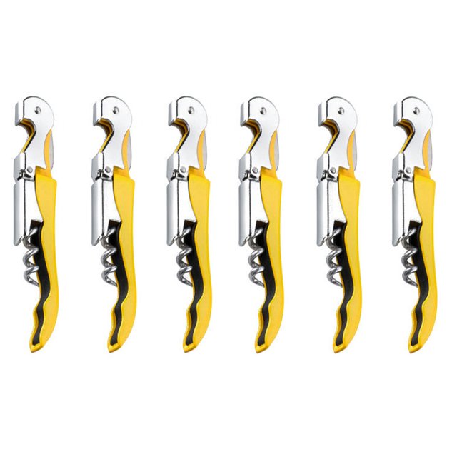 Aspire 60 PCS Double Hinged Corkscrew w/ Foil Cutter, Waiters Wine Bottle Opener - Yellow