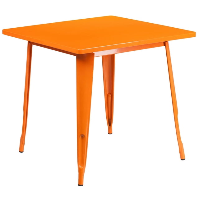 Table intérieure-extérieure en métal noir carrée de 31,5 po