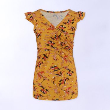 Dvkptbk Haut d'Allaitement de Maternité pour Femmes Débardeur d'Allaitement Tee-Shirt Mode pour Dames à Rayures Imprimé de Fleurs Sans Manches Haut d'Allaitement de Maternité Gilet - Soldes d'Été Liquidation