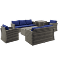 thumbnail image 1 of Outsunny 6PCS Patio Furniture Set Rattan Wicker Patio Sofa Set, Navy Blue, 1 of 10
