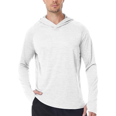 Wpawbk Chandail de Pêche pour Homme UPF 50+ à Manches Longues avec Capuchon Écran Solaire, Polyester Respirant à Séchage Rapide avec Trou pour le Pouce, pour Hommes, Tenue d'Été pour Pêche en Plein Air Randonnée Sports Plage Camping