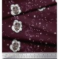 thumbnail image 2 of Soimoi Rayon Fabric Star & Owl Bird Print Sewing Fabric Yard 42 Inch Wide, 2 of 3